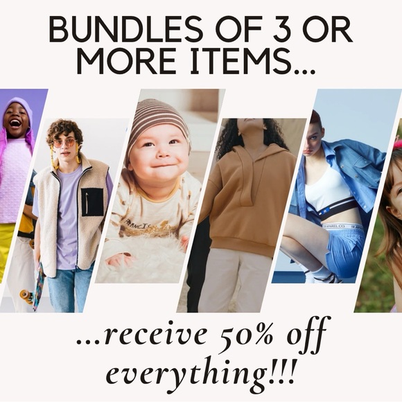 Bundle any 3 or more items from my closet and receive 50% off!!! - Picture 1 of 1